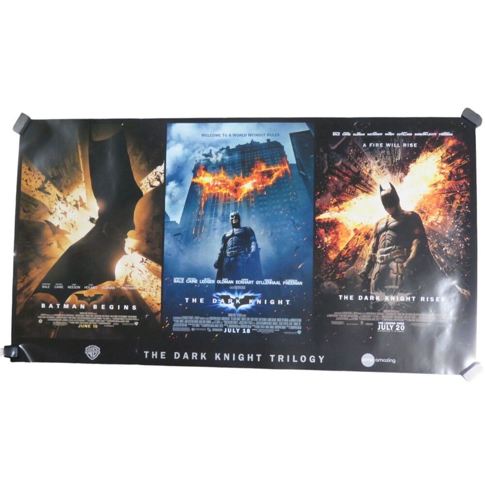 AMC Poster Batman Begins The Dark Knight Rises Bale Nolan Trilogy 21.5x39"
